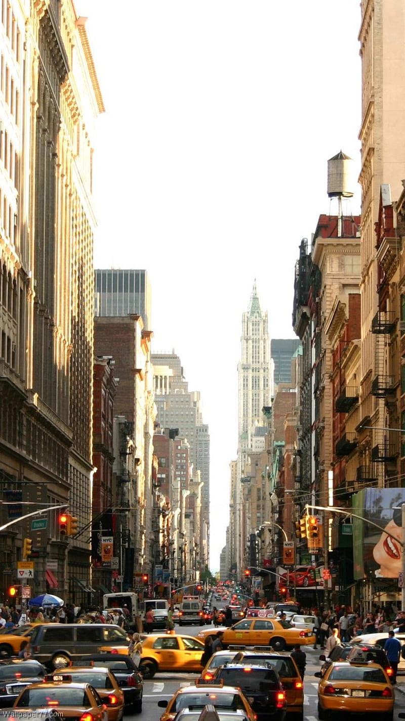 City, autumn, business, new, new york, street, taxi, usa, HD phone wallpaper