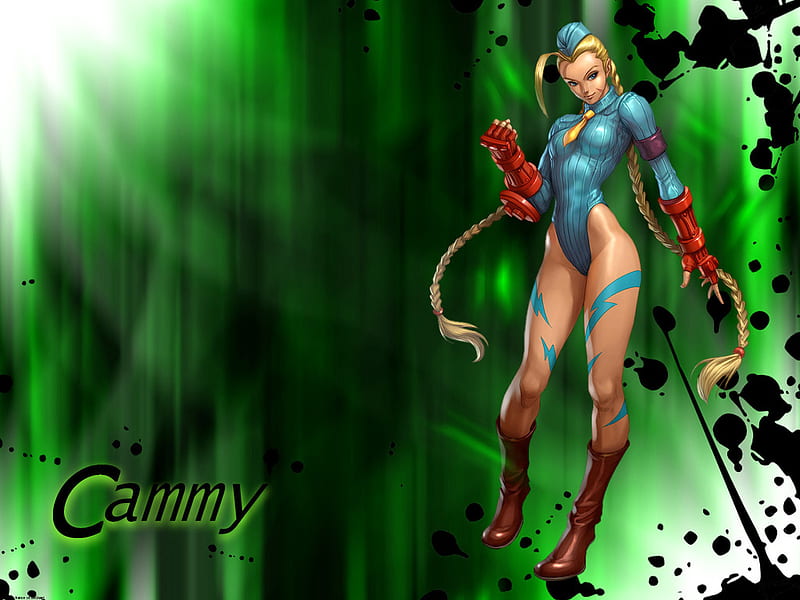 Cammy Street Fighter, cammy, fighter, street, green background, HD wallpaper