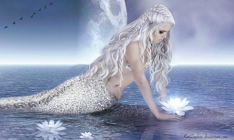 Mermaid, lovely, seas, ocean, magical, white, Mythical, softness, HD  wallpaper | Peakpx