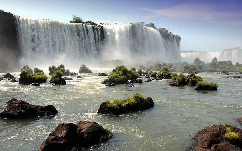 Iguazu Falls, Parana, Waterfall, Iguazu, Brazil, HD wallpaper