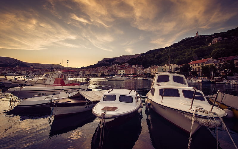 Vehicles, Boat, Croatia, Harbor, Motorboat, HD wallpaper