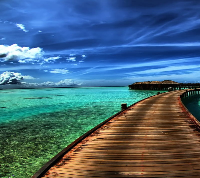 Nature, blue, bridge, sky, water, HD wallpaper | Peakpx