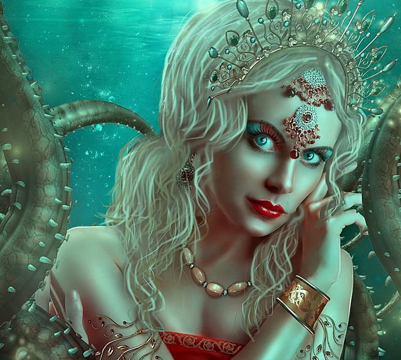 The Sea Witch, pretty, Sea, Fantasy, Witch, HD wallpaper | Peakpx