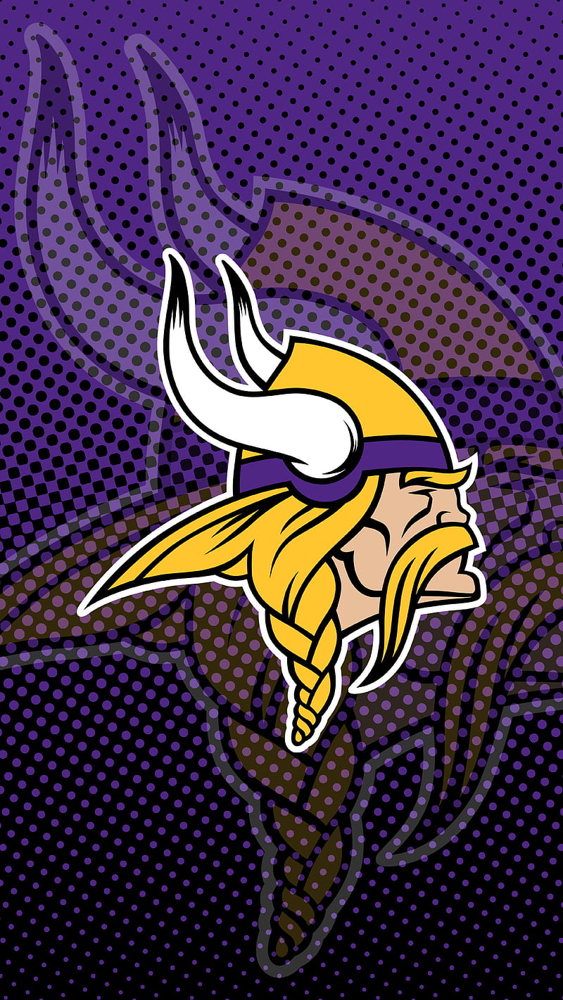 Minnesota Vikings, beard, football, horns, mascot, minnesota, nfl, purple, team, vikings, yellow, HD phone wallpaper
