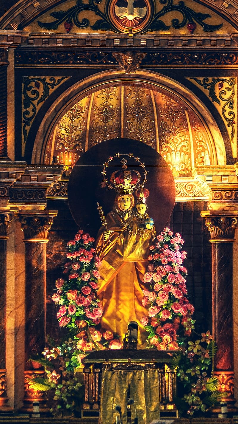 Mother Mary With Sunny Effect, mother mary, HD phone wallpaper