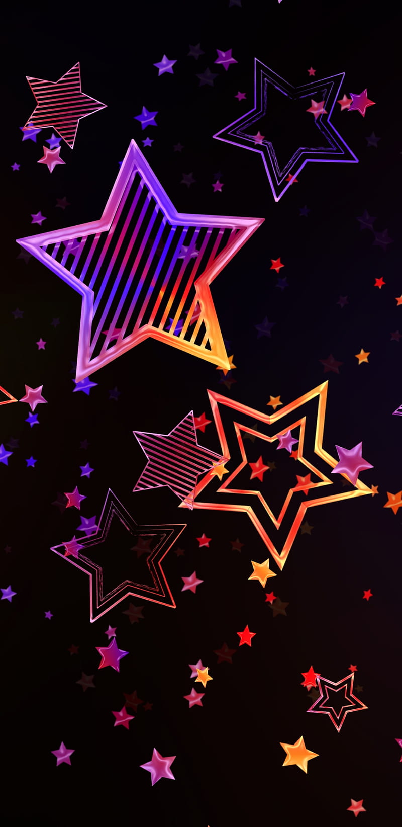 Bright Stars , bright, stars, star, colorful, pretty, rainbow, HD phone wallpaper