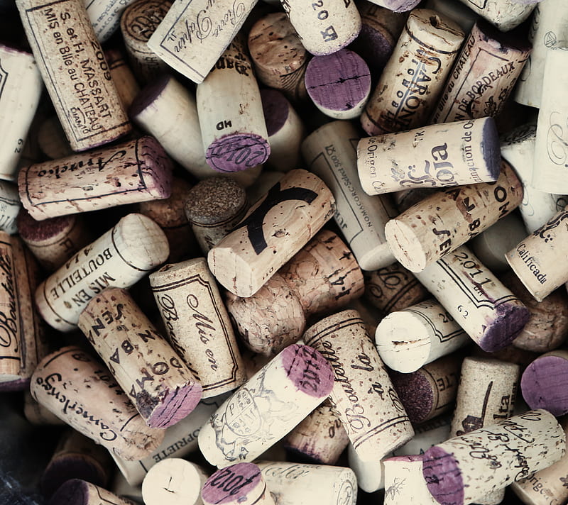 Oenophile 1, brown, corks, purple, wine, HD wallpaper