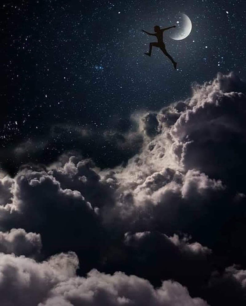 Chase your Dreams, clouds, night, HD phone wallpaper