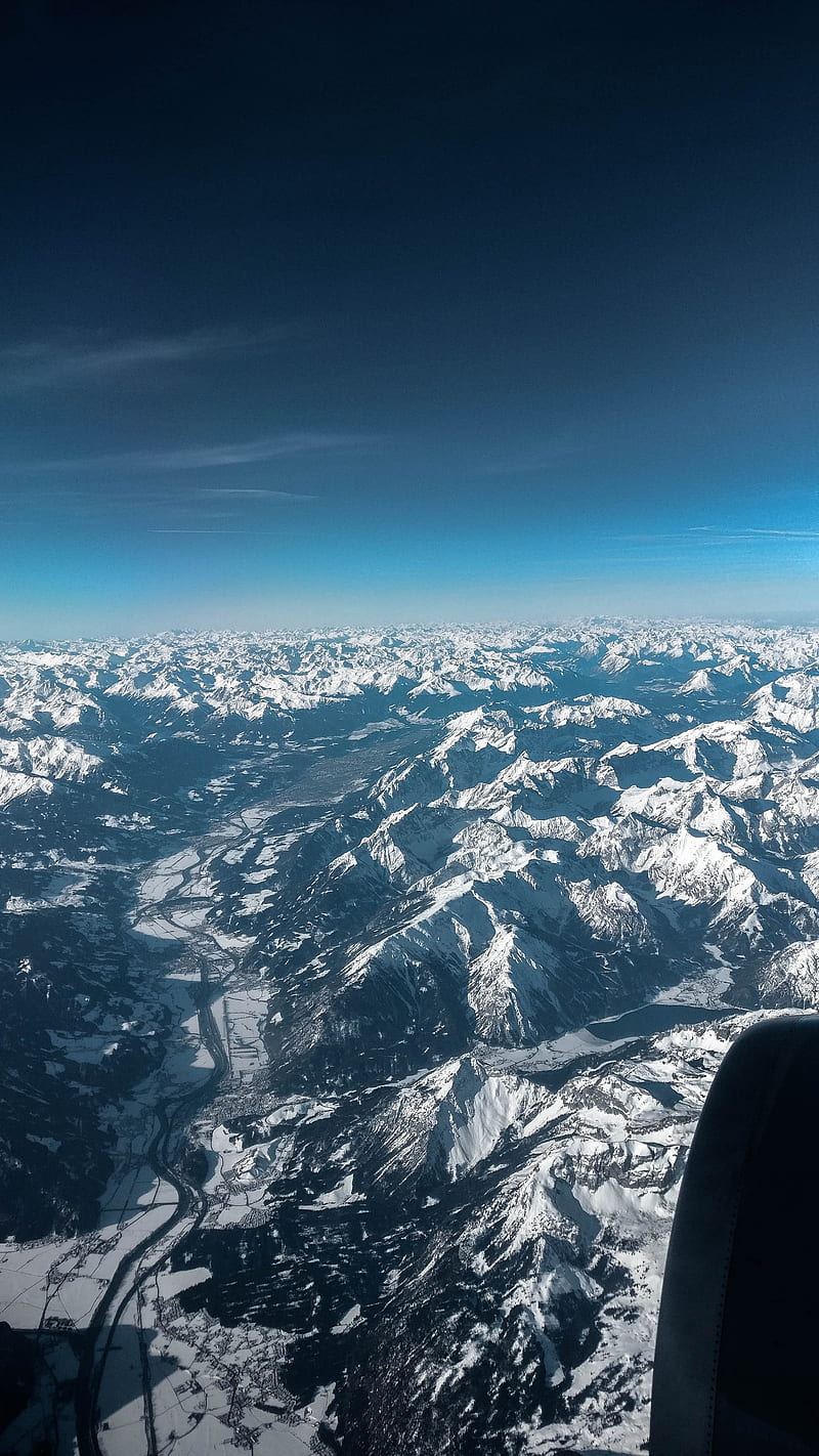mountains, aerial view, overview, view, height, HD phone wallpaper