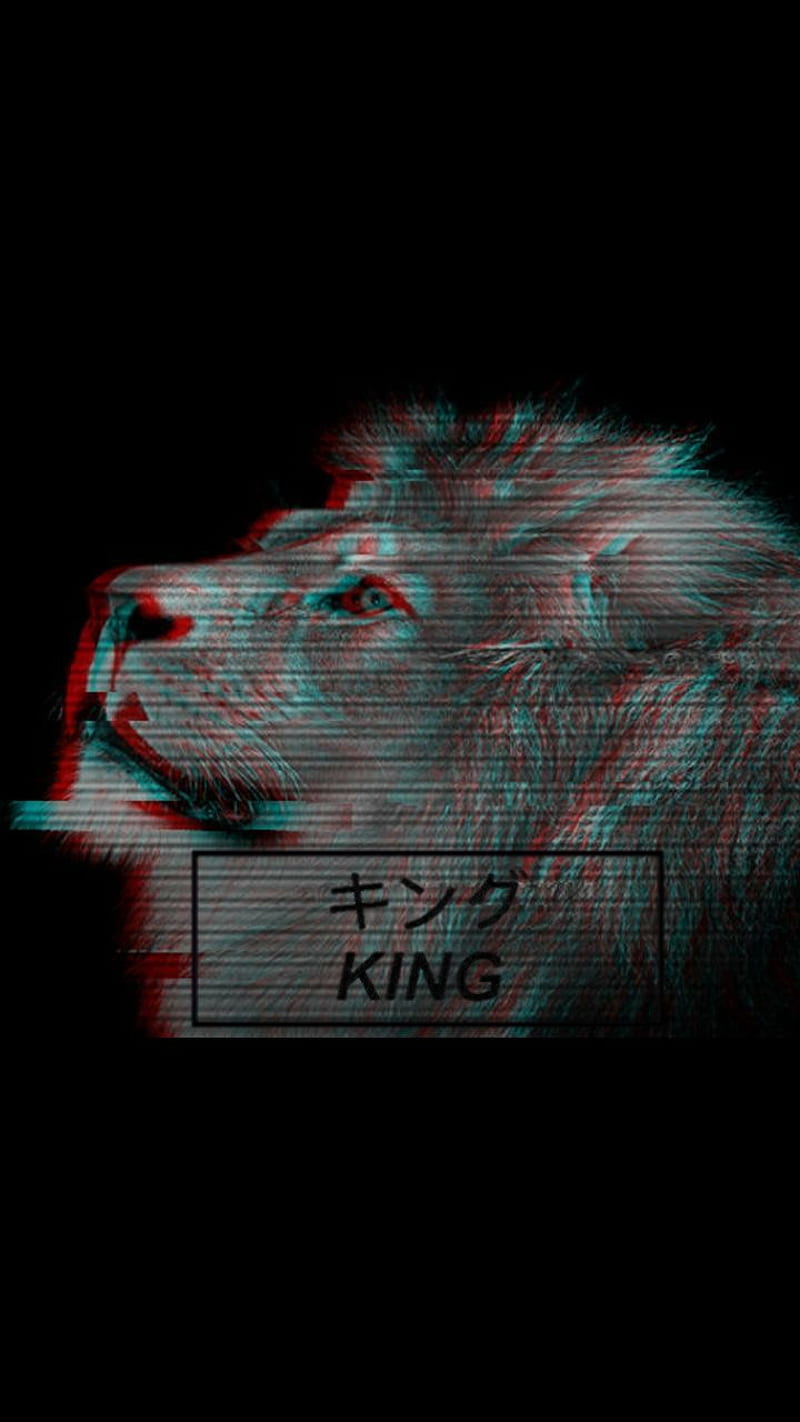 Leo, abstract, black, glitch, gris, king, lion, HD phone wallpaper