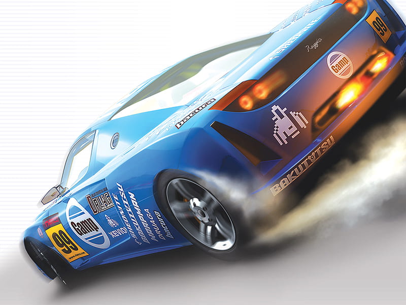 Ridge Racer DS, racing, game, speed, car, sport car, fast, blue car, shiny, HD wallpaper