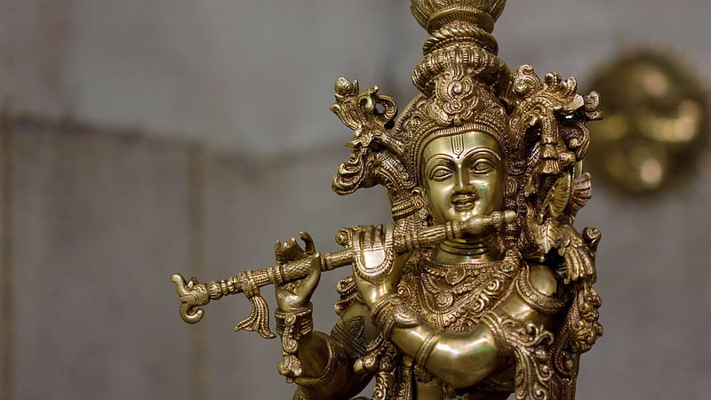 Golden Krishna Statue Krishna, HD wallpaper | Peakpx