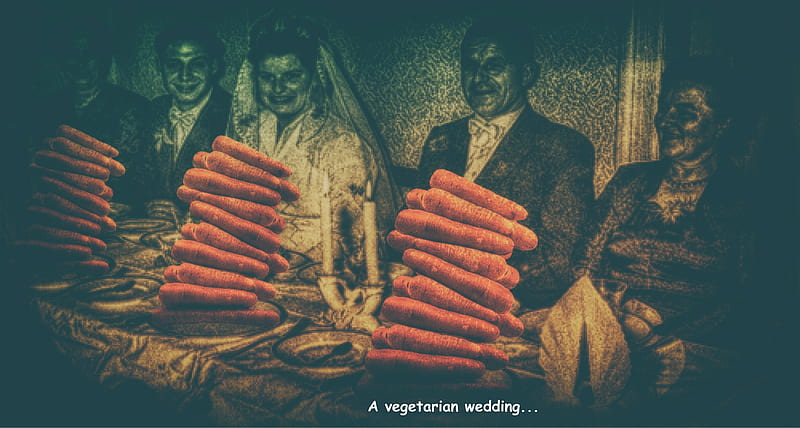 A vegetarian wedding., vegetarian, carrots, wedding, eyesight, HD wallpaper