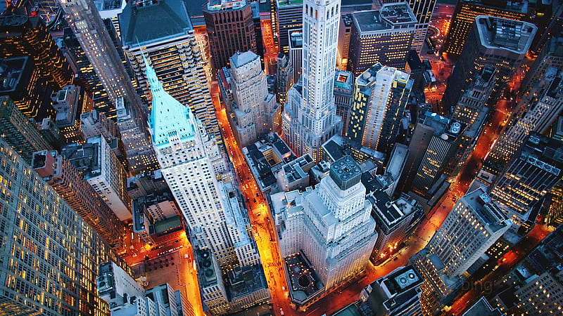 Aerial View Of High Rising Buildings Of New York City New York, HD wallpaper