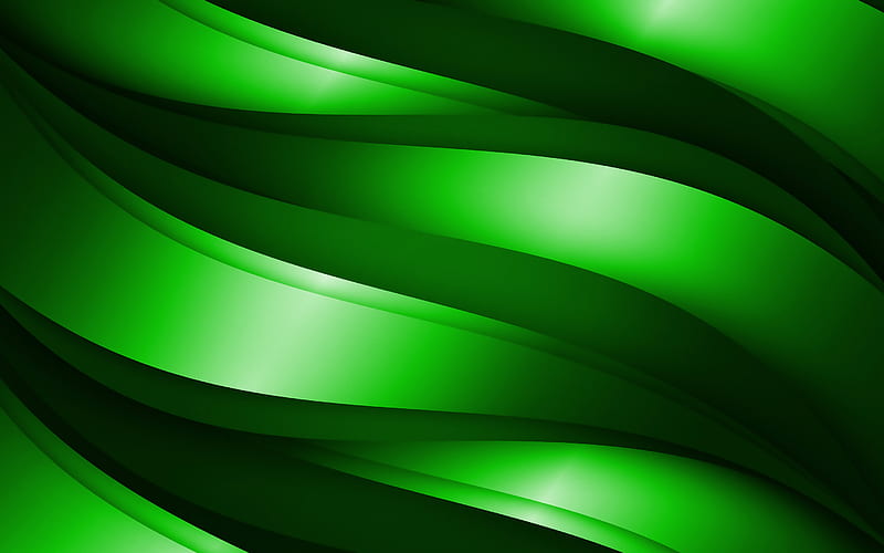 green 3D waves, abstract waves patterns, waves backgrounds, 3D waves, green wavy background, 3D waves textures, wavy textures, background with waves, HD wallpaper