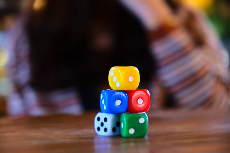 dice, cubes, game, colorful, HD wallpaper