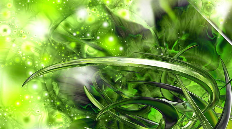 Echoes of the Void 1 - Tyler Creates Worlds, stars, green, space, galaxies,  3D render, HD wallpaper