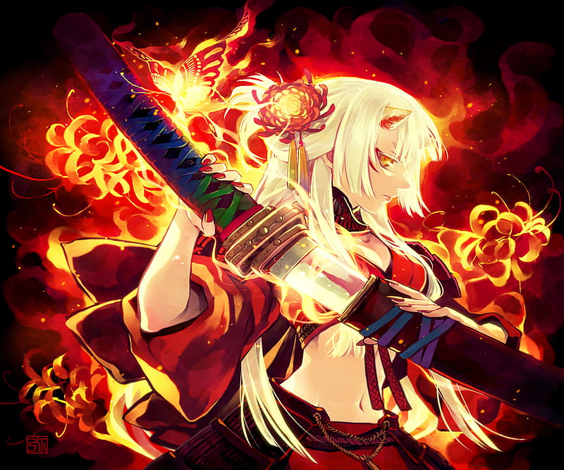 sword anime fire girl - sword post - Imgur