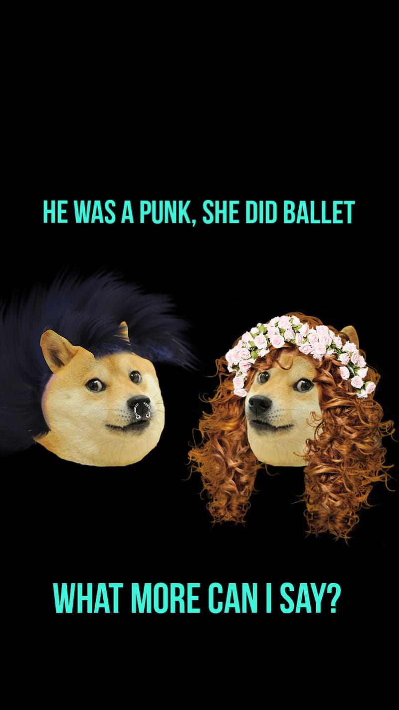 SK8er Doge, avril, ballet, black, cute, dog, funny, meme, punk, HD phone wallpaper