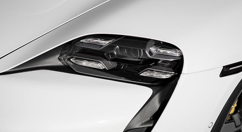 2020 Porsche Taycan Turbo S (Color: Carrara White Metallic) - Headlight, HD wallpaper