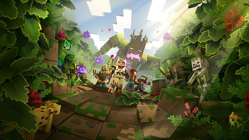 Minecraft Dungeons Jungle Awakens Hero, minecraft-dungeons, minecraft, 2020-games, games, HD wallpaper