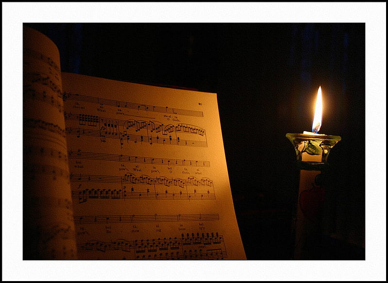 ~ Balm for the Soul ~, music, notes, divine music, balm, candlelight, glorious, atmosphere, song, entertainment, soul, HD wallpaper
