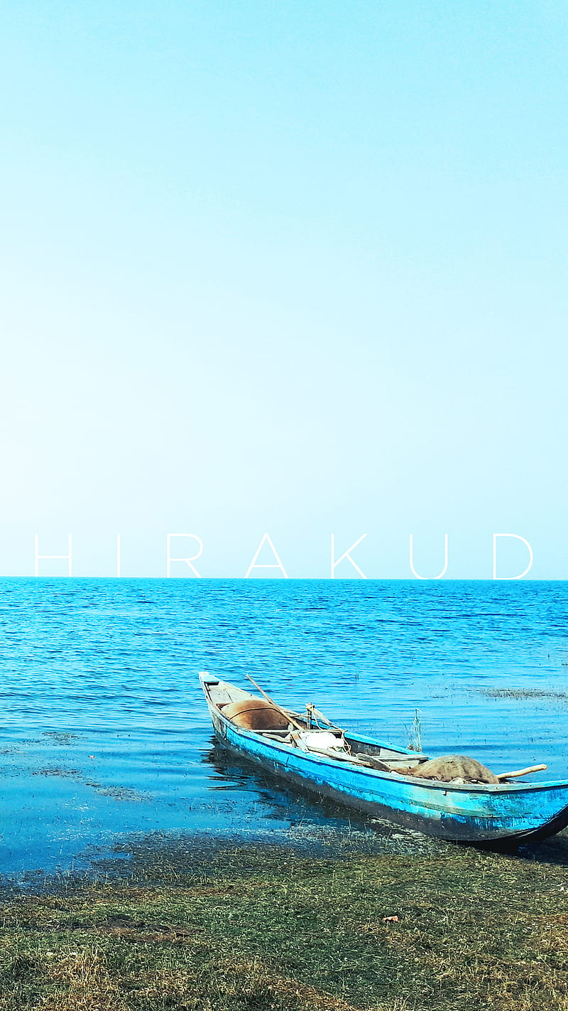Boat, hirakud, dam, water, blue, minimal, fishing, tank, sambalpur, odissa, HD phone wallpaper