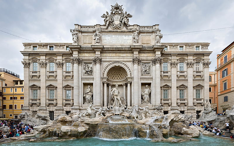 Trevi Fountain, Rome, beautiful fountain, landmark, beautiful places, Italy, HD wallpaper