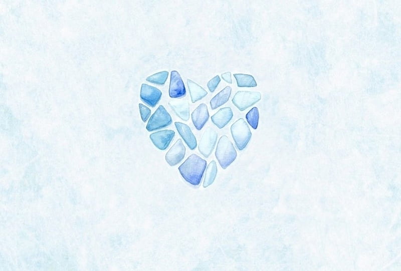 Heart, abstract, stone, blue, HD wallpaper | Peakpx