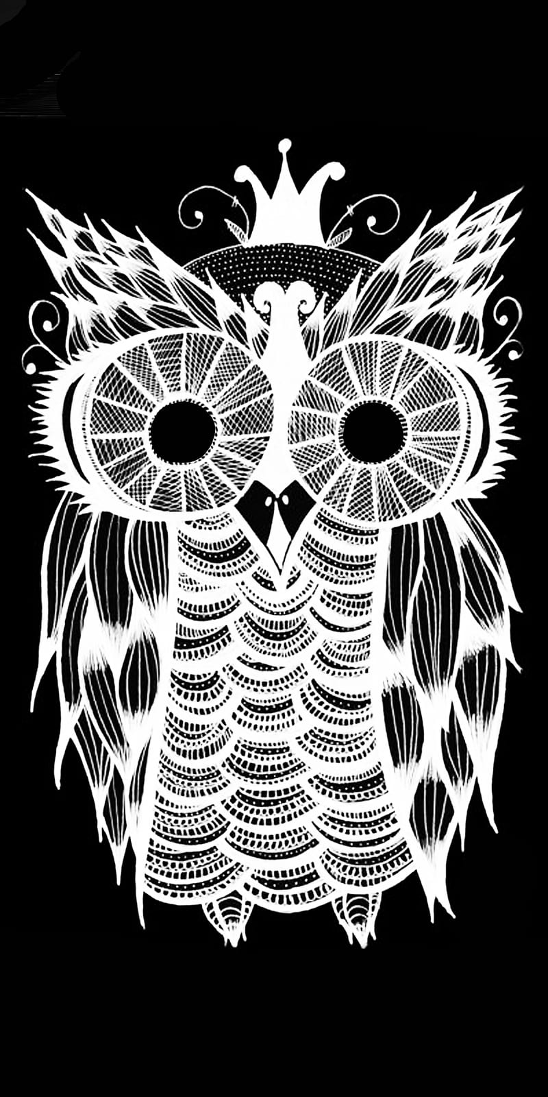 Owl, art, bird, black, hipster, white, HD phone wallpaper