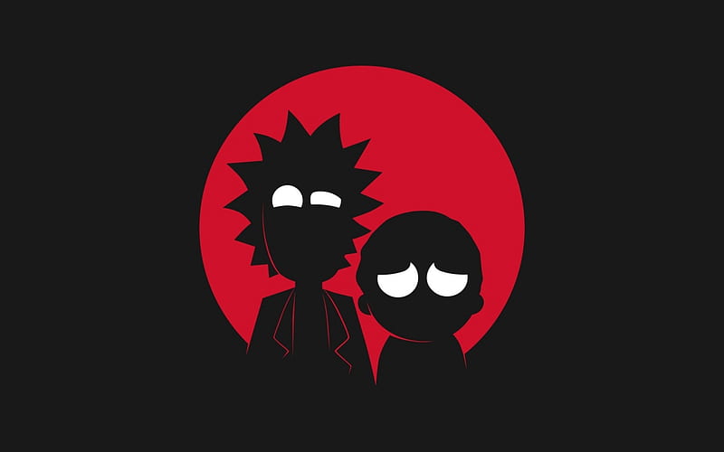 Rick and Morty, minimal, darkness, TV series, 2018 movie, Morty, Rick, HD wallpaper