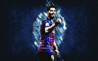 Luis Suarez, Barcelona FC, Uruguayan footballer, striker, blue stone ...