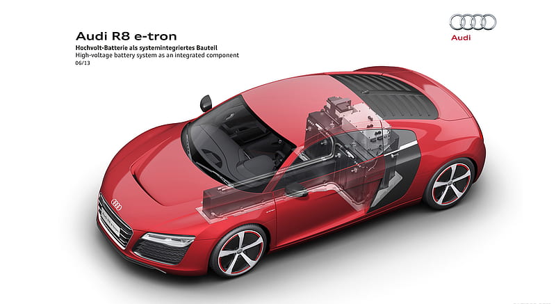 2013 Audi R8 e-tron High-voltage Battery System as an Integrated Component - Technical Drawing , car, HD wallpaper