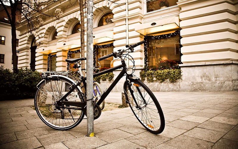 bicycle city-the city landscape graphy, HD wallpaper