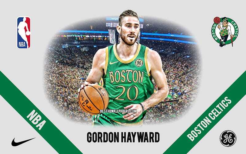 Gordon Hayward, Boston Celtics, American Basketball Player, NBA, portrait, USA, basketball, TD Garden, Boston Celtics logo, Gordon Daniel Hayward, HD wallpaper