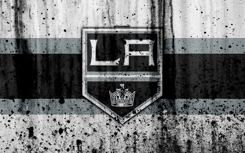 Los Angeles Kings, grunge, NHL, hockey, art, Western Conference, USA, logo, LA Kings, stone texture, Pacific Division, HD wallpaper