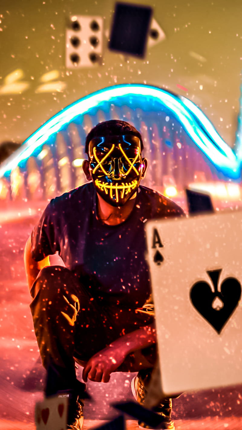 Neon mask , anonymous, badmash boy, badmashboy, hacker, neon mask, real, HD phone wallpaper