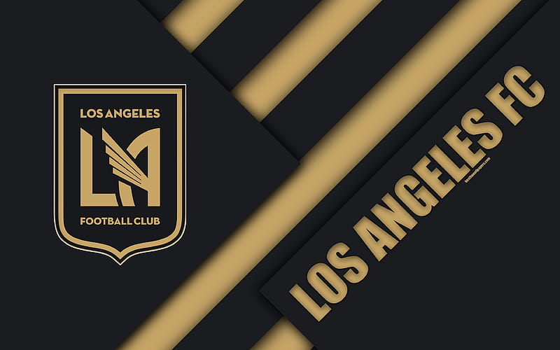Los Angeles FC, material design logo, brown black abstraction, MLS, football, Los Angeles, California, USA, Major League Soccer, HD wallpaper