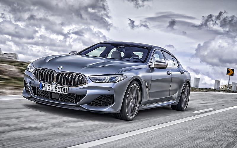 2020, BMW 8-Series Gran Coupe, front view, gray coupe, new gray 8-Series Gran Coupe, BMW 8, german sports cars, BMW, HD wallpaper