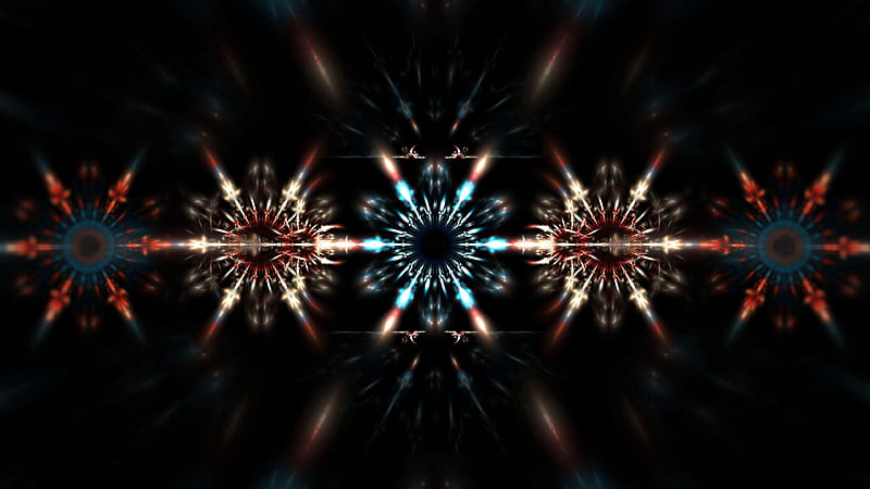 Stars Fractal Glow Bright Trippy, HD wallpaper