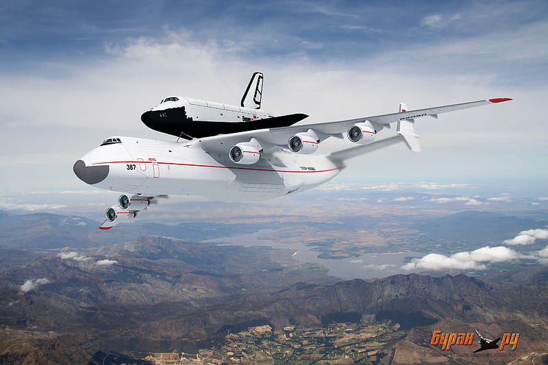An-225 & Buran Space Shuttle, buran, antonov, russia, jet aircraft, mrija, an, 225, buran space shuttle, HD wallpaper