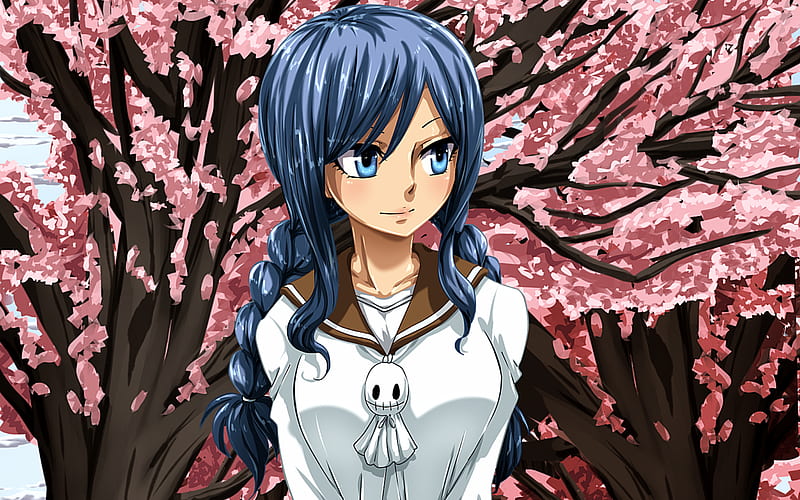 Juvia Lockser, sakura, manga, Juvia of the Deep, protagonist, Fairy Tail, HD wallpaper