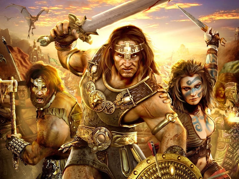 Age of Conan, barbarian, games, fantasy, conan, HD wallpaper