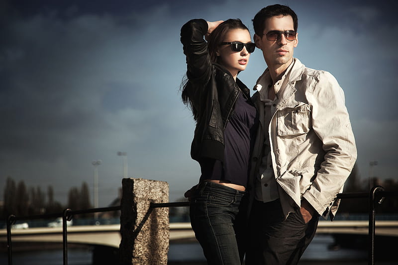 Fashion Couple Pose Female Model Sunglasses Relationship Elegance Young Hd Wallpaper Peakpx