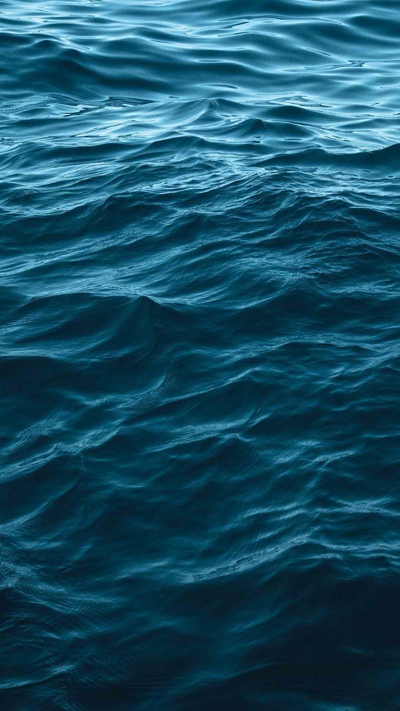 Vacant Blue, ocean, blue, water, waves, dark, wave, sea, aesthetics, minimalism, HD phone wallpaper