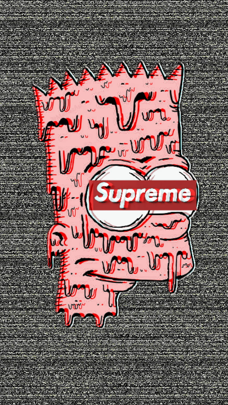 Supreme Bart, supreme, bart supreme, bart simpson, cool, cool bart, glitch, HD phone wallpaper