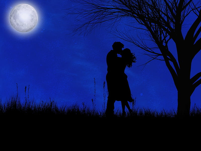 Romantic Night Blur Moon Romance Couple Hd Wallpaper Peakpx