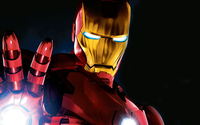 Iron Man, close-up, darkness, superheroes, DC Comics, IronMan, HD wallpaper