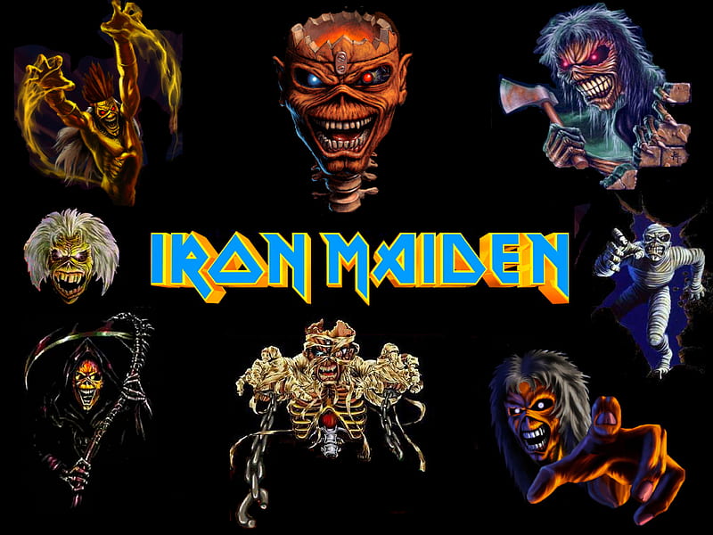 Iron Maiden, metal, logo, music, heavy, iron, eddie, maiden, HD wallpaper