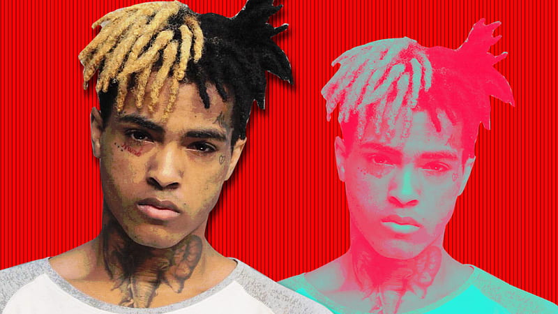 XXXTentacion With Brown And Black Hair Standing In Front Of Red Background Celebrities, HD wallpaper